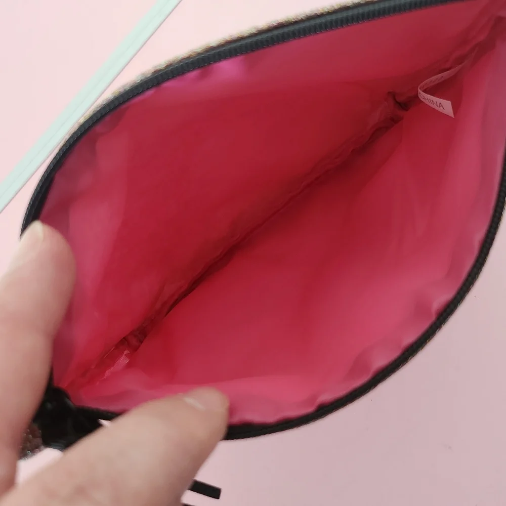 Ipsy Pink Glitter Cosmetic Bag
